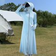 thumbnail image 4 of QHFBli Sun Protection Clothing Women Long Sleeve UPF 54+ Swimsuit Cover Up Lightweight Full Zip UV Dresses for Women, 4 of 9