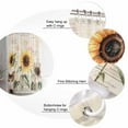 thumbnail image 3 of Vintage Sunflowers Shower Curtain, 36" x 72", Country Floral Pastoral Letter Background Waterproof Bathroom Curtain Washable Shower Curtain Set with 12 Hooks, 3 of 6