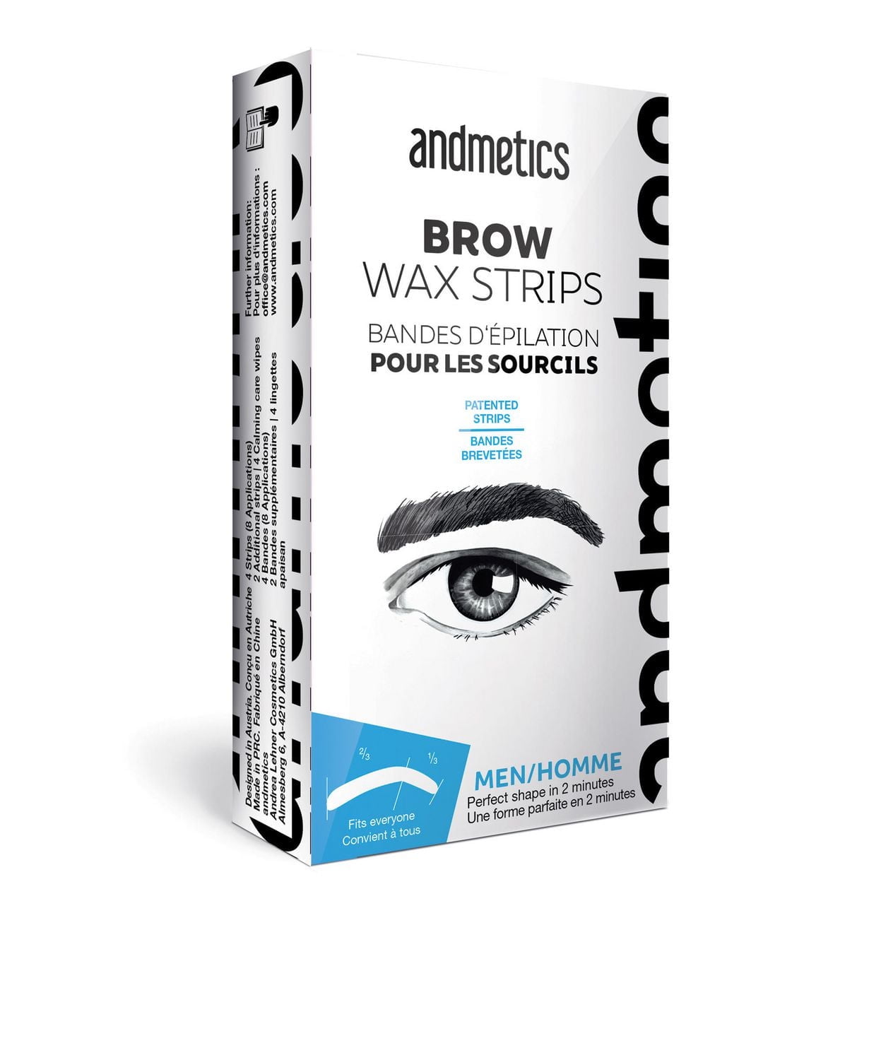 Andmetics Depilatory Strips for MEN Brow