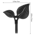 thumbnail image 4 of Gancho de pared Haust de 4 piezas con diseño de hojas, de hierro forjado, rústico, decorativo, de metal, 4 of 6