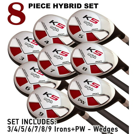 Men's Majek Golf All Hybrid Complete Full Set, which Includes: #3, 4, 5, 6, 7, 8, 9, PW Regular Flex Graphite Shaft. Right Handed New Utility “R” Flex (2019 Best Hybrid Golf)
