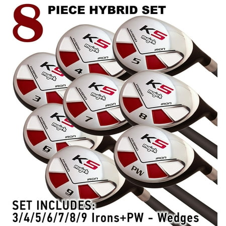 Graphite Golf Shirt - Men's Majek Golf All Hybrid Complete Full Set, which Includes: #3, 4, 5, 6, 7, 8, 9, PW Regular Flex Graphite Shaft. Right Handed New Utility “R” Flex Club