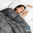 thumbnail image 3 of Bare Home 17 lbs Weighted Blanket for Adults - 60" x 80" - Minky Fleece, Gray, 3 of 10
