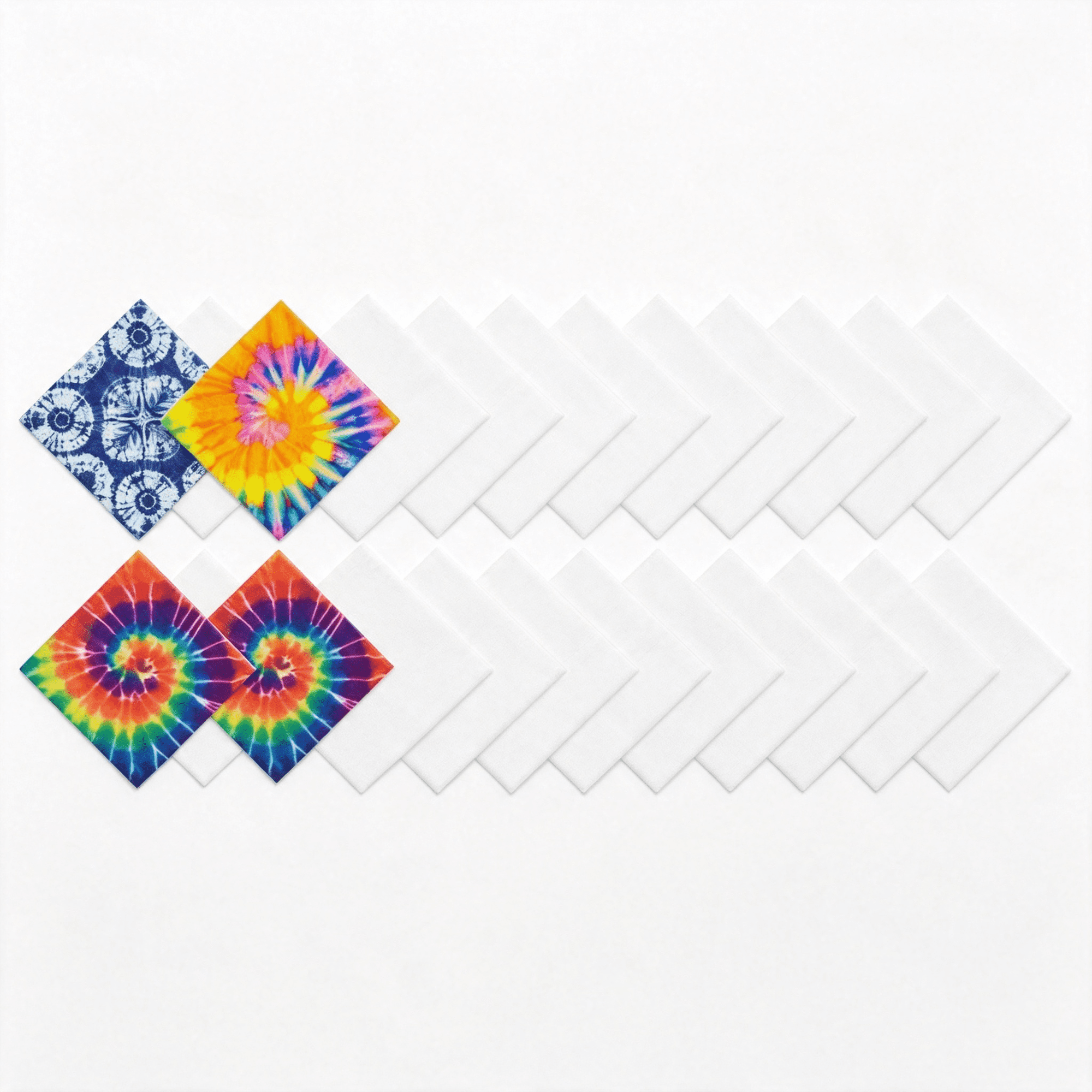 TELOLY 22 X 22 Inch White Bandanas Bulk for Tie Dye Solid Cotton Bandanas Multipurpose Head Wraps Diy for Men Women Pets Breathable Soft Bandana