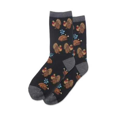 

Hotsox Women s Turkey Day Socks 1 Pair Black Women s 4-10 Shoe