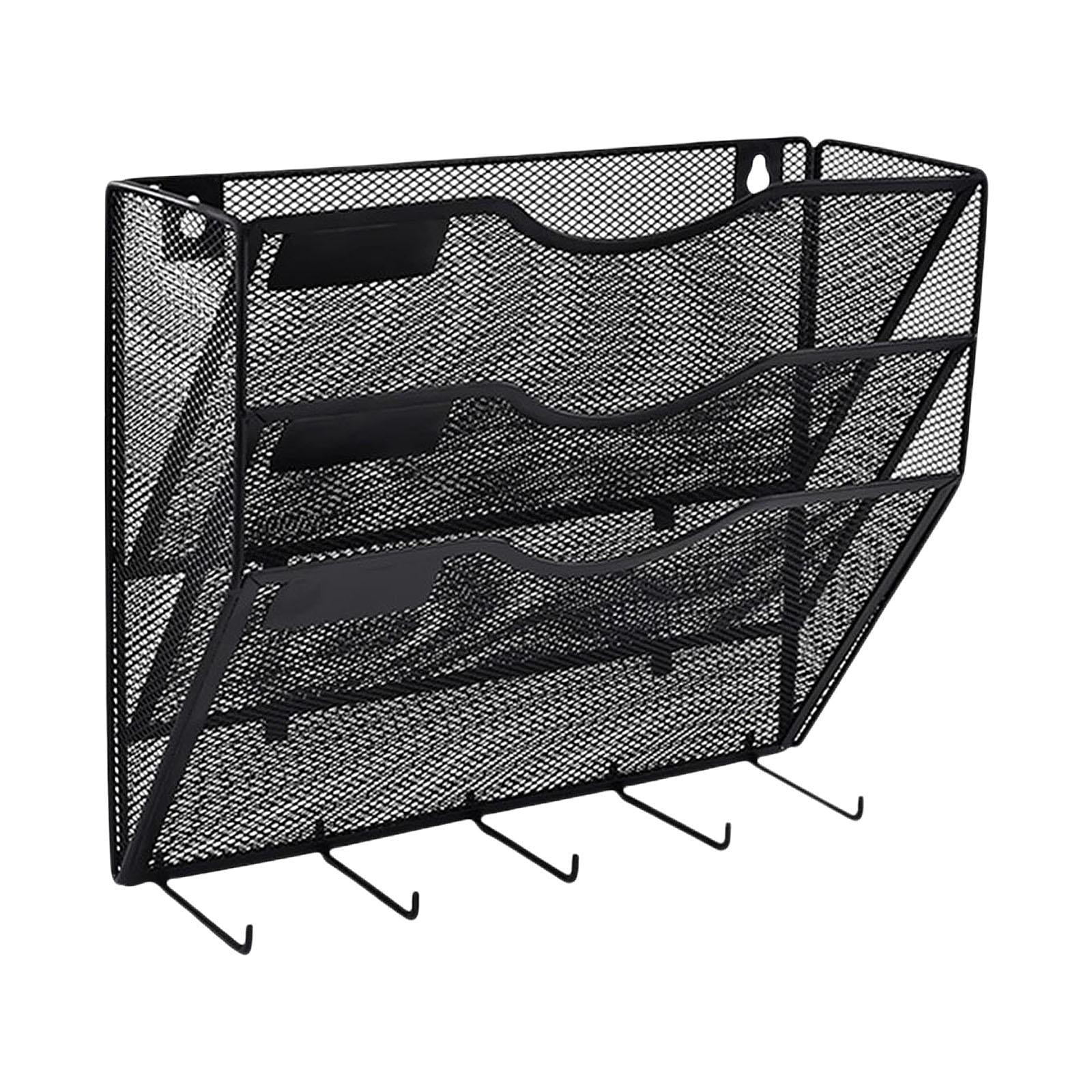 MAGIDEAL Wall File Mail Organizer Easily Install for Home Office s Letter Rack Black