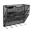 thumbnail image 2 of Rongfmy Wall Mount File Document Organizer, File Holder for Sorting Literature Catalogs, Mesh Metal Space Saving Magazines Letter Rack Black, 2 of 9