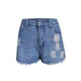 thumbnail image 7 of Bzhegqhd Fashion Women's Button Zipper Pocket Cowboy Pants Shorts Jeans Pants, 7 of 7
