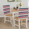 thumbnail image 5 of Minimalist Stripes Dining Chair Back Cover Only, Navy Blue Red Grey Horizontal Stripe Modern Set of 8 Chair Back Covers, Removable Washable for Dining Room, Banquet & Holiday Decoration, 5 of 9