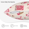 thumbnail image 5 of Velvet Decorative Throw Pillow Covers Set of 2, Soft Square Cushion Cover with Invisible Zipper Valentines Pink Flower Heart Printing, 20"x20", 5 of 7