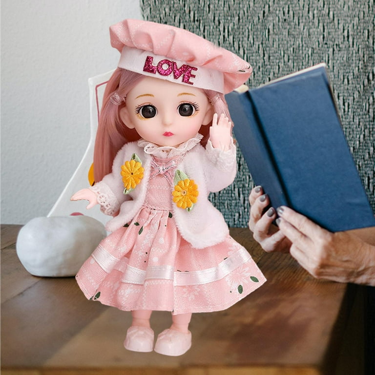 16cm Girl Doll,Girls Dress up,3D Eyes 1/12 B - Walmart.com