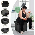 thumbnail image 5 of Storage Ottoman with Lock,Fireproof Folding Ottoman Foot Rest Stool Storage Chest with Storage Safe for Important Documents,Waterproof Short Ottoman Foot Stool with Handles, 5 of 8