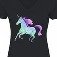 thumbnail image 4 of Inktastic Crystal Unicorn Women's V-Neck T-Shirt, 4 of 5