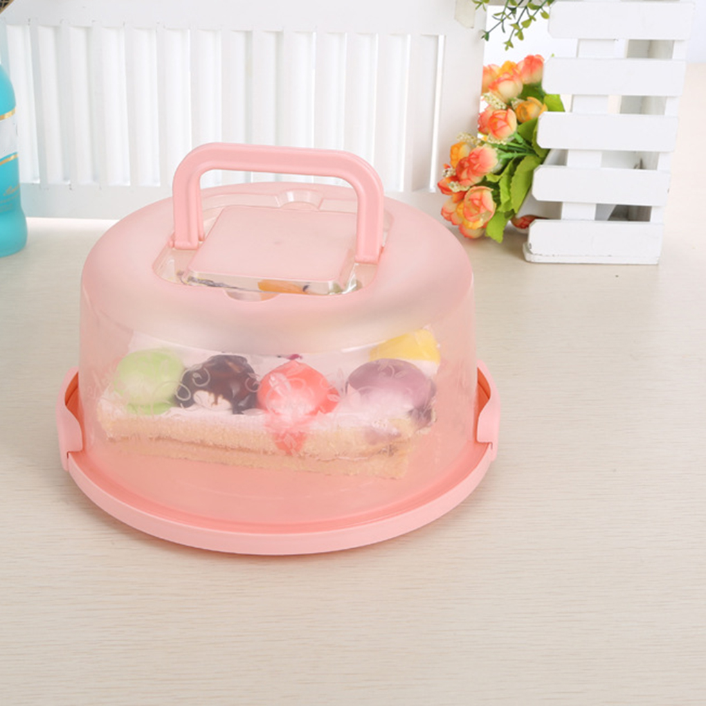 Plastic Cake Box Tub With Clips Handle Storage Containers Carriers Airtight Lid