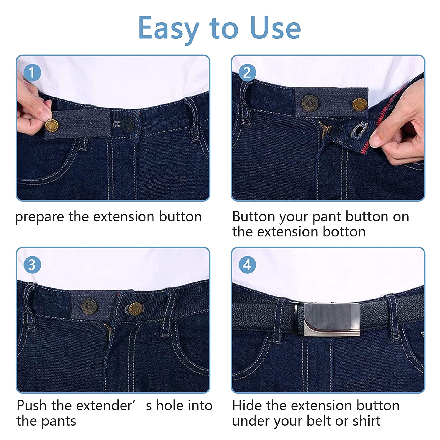 Button Extender for Pants,4 Pack Denim 