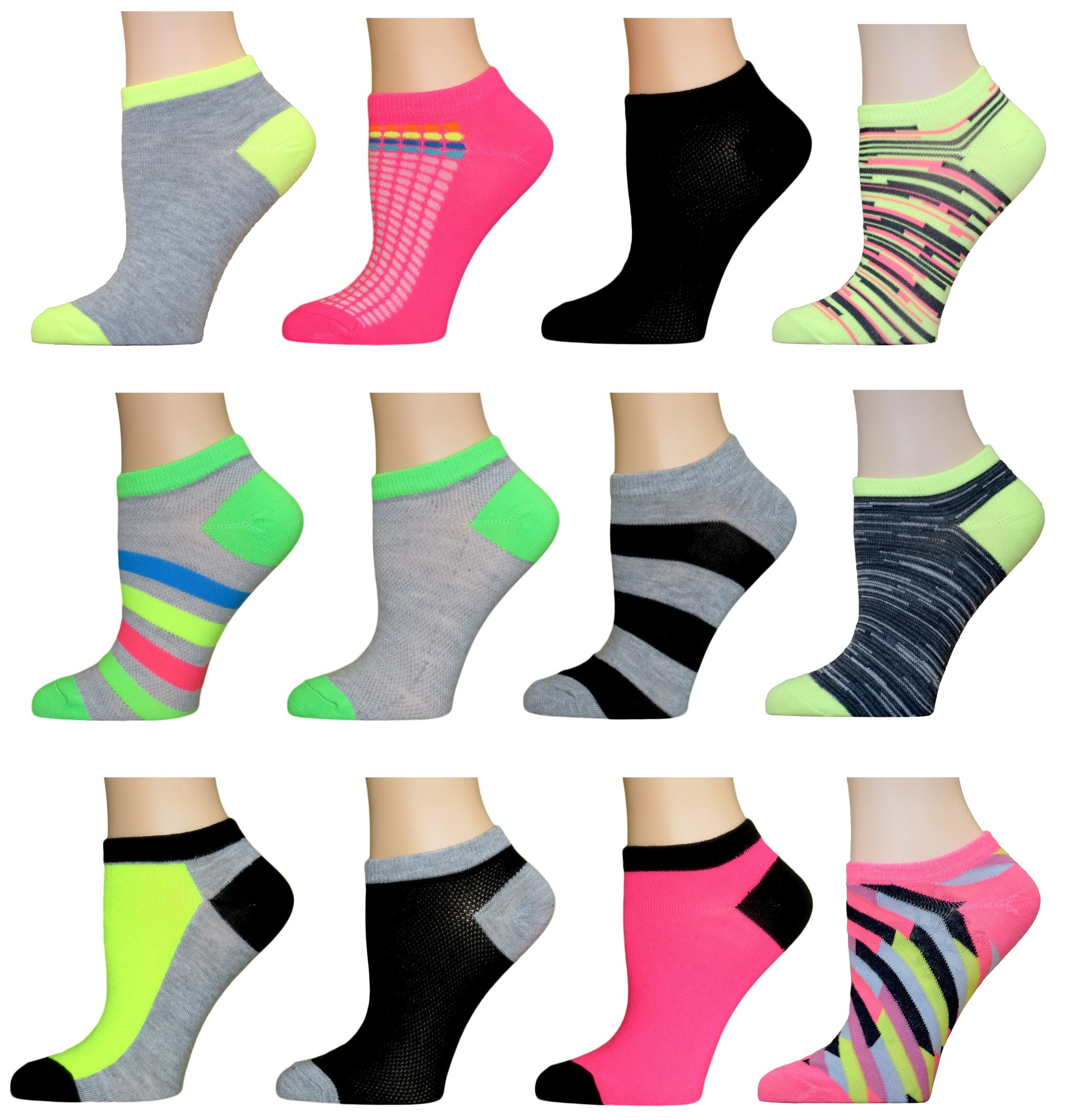 AirStep Socks Women's No Show Athletic Socks 12 Pack