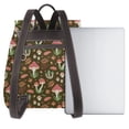 thumbnail image 3 of Sikiie Mushrooms And Autumn Leaves Women Genuine Leather Backpack Fashion Rucksack Daypack Leather Casual Travel Backpacks for Women, 3 of 4