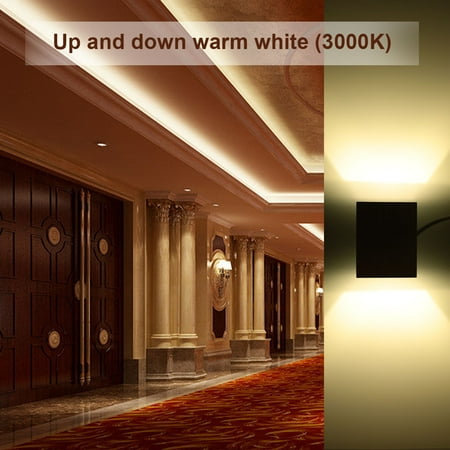 3W AC110-240V Up and Down Mini Square Light Wall Mounted LED Indoor Decoration Lamp Aluminum for Hotel Corridor Stair Bedroom Bar (Best Place To Mount Led Light Bar)