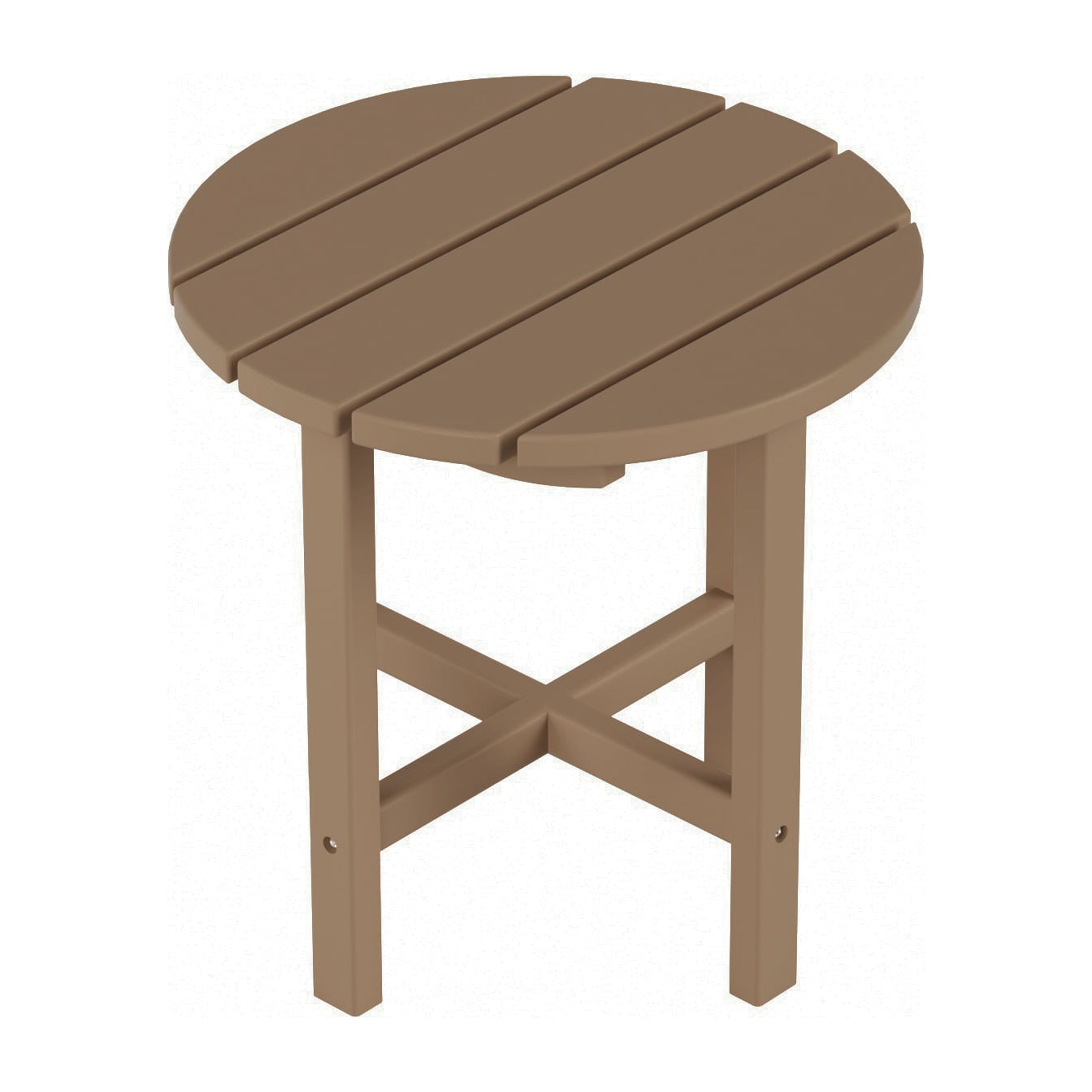WestinTrends Outdoor Side Table, All Weather Poly Lumber Adirondack Small Patio Table Round End Table for Pool Balcony Deck Porch Lawn Backyard, Weathered Wood - image 5 of 7