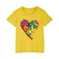 thumbnail image 2 of Sakmal Boys and Girls Kids Tops Yellow Short Sleeve Graphic Crew Neck 7-8y T-Shirts Childrens Tops On Sale, 2 of 5