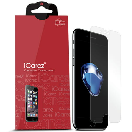 iCarez [HD Clear] Screen Protector for Apple iPhone 8 Plus iPhone 7 Plus 5.5-inch [Unique Hinge Install Method With Kits] 3-Pack with Lifetime Replacement