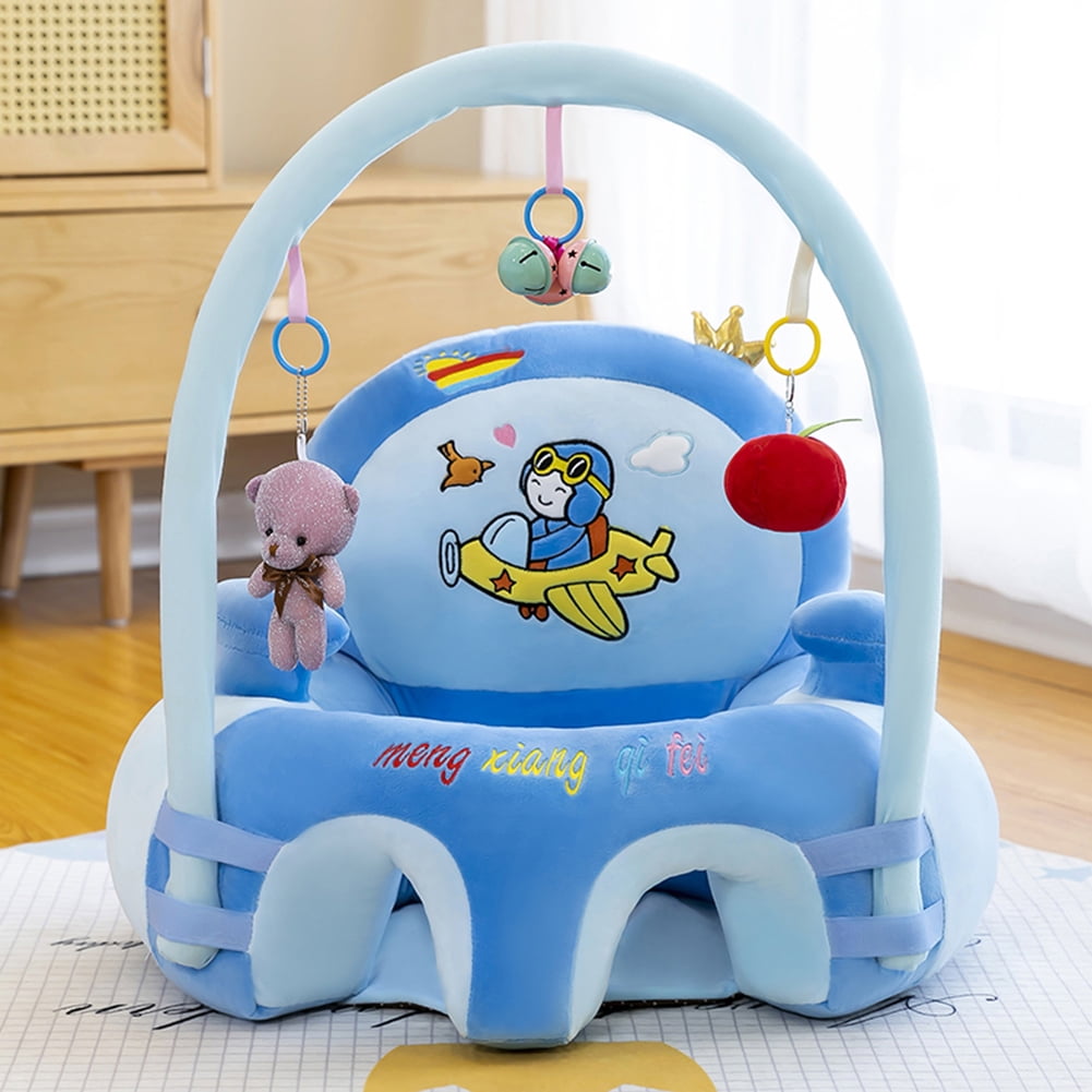 Xewsqmlo Baby Feeding Safety Seat Skin Cartoon Plush Learning Sit Chair Without Cotton