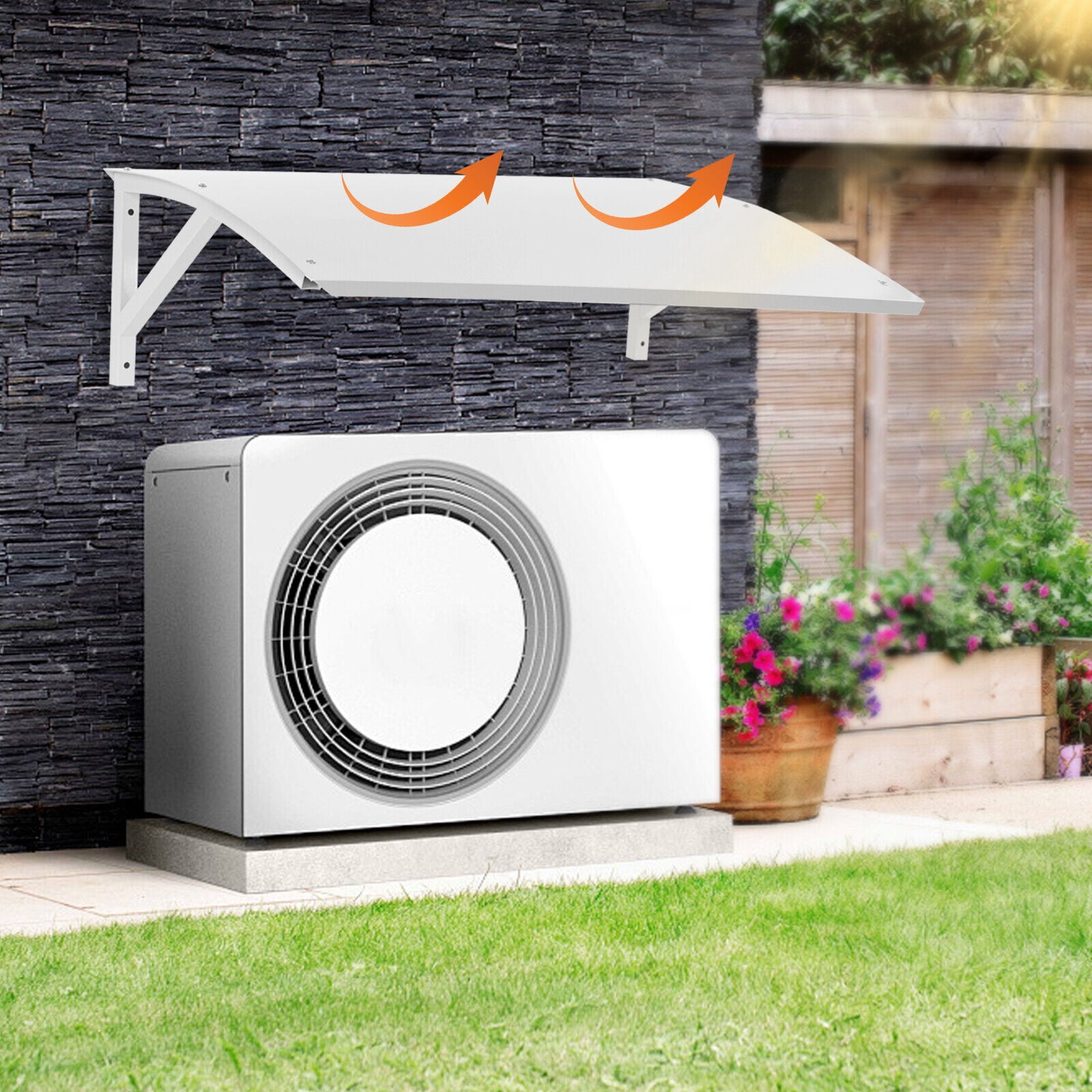 Air Conditioning Sun Shade Wall-mounted Air Conditioner Protector Cover for Outdoor Units 92*54*28cm