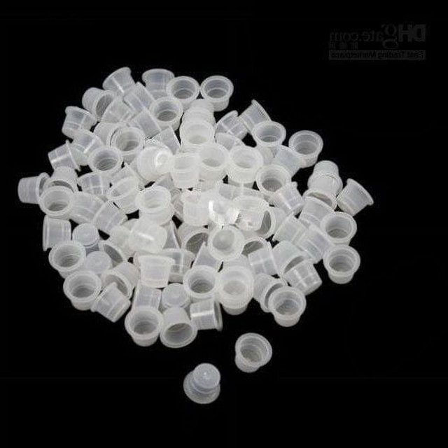 Number Ten No Spill Top Hat Tattoo Ink Caps with Base One Hundred Pieces