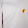 thumbnail image 4 of Destyer Rouge Hommes Femmes Chef Uniforme à Simple Poitrine Cuisinier Manteau Manches Courtes Style Durable A 1Set, 4 of 6