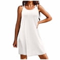thumbnail image 1 of Icvfdpl Robe T-Shirt pour Femmes, Couverture de Maillot de Bain Bretelles Spaghetti Broderie Œillet Col Rond Sans Manches Bikini Couverture Élégante Robes Femmes Été, TG, 1 of 8
