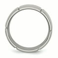 thumbnail image 2 of Titanium Beveled Edge Grooved 8mm Brushed and Polished Band Ring 12 Size, 2 of 6
