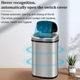 thumbnail image 3 of Kitchen Trash Can 13 Gallon Stainless Steel Trash Can, Automatic Touchless Garbage Can with Lid, Trash Bin Waste Bin with Infrared Sensor for Bathroom Bedroom Home Office, Sliver, 3 of 6