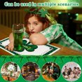 thumbnail image 5 of 4 piezas de manteles individuales del día de San Patricio lino verde trébol de cuatro hojas con estampado de 33x48cm aislamiento térmico para la decoración de fiestas navideñas, 5 of 5