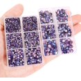 thumbnail image 3 of LAICAIW 6616pcs Hotfix Rhinestones 5 Mixed Sizes FlatBack Crystal Rhinestones for Crafts Round Glass Gems with Tweezers and Picking Rhinestones Pen(Amethyst AB), 3 of 6