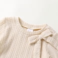 thumbnail image 5 of Happy Town Toddler Girls Fall Winter A‑Line Long Sleeve Dress Bow Ruffle Cuffs Party Dress for Little Kids, 5 of 7