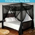 thumbnail image 2 of TSV Mesh Mosquito Net, Full Queen King Size Bed Canopy, Four Opening Bed Curtains, Black, 2 of 6