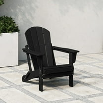 Open Box Westintrends Outdoor Folding HDPE Adirondack Chair, Patio Seat, Weather Resistant, Black