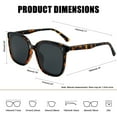 thumbnail image 3 of KANASTAL Polarized Sunglasses for Women Men Vintage UV Protection Driving Sun Glasses Driving Vacation Travel Running Brown Square Frame, 3 of 7