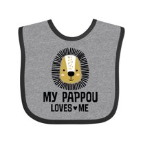 Inktastic My Pappou Loves Me Grandson Lion Boys Baby Bib