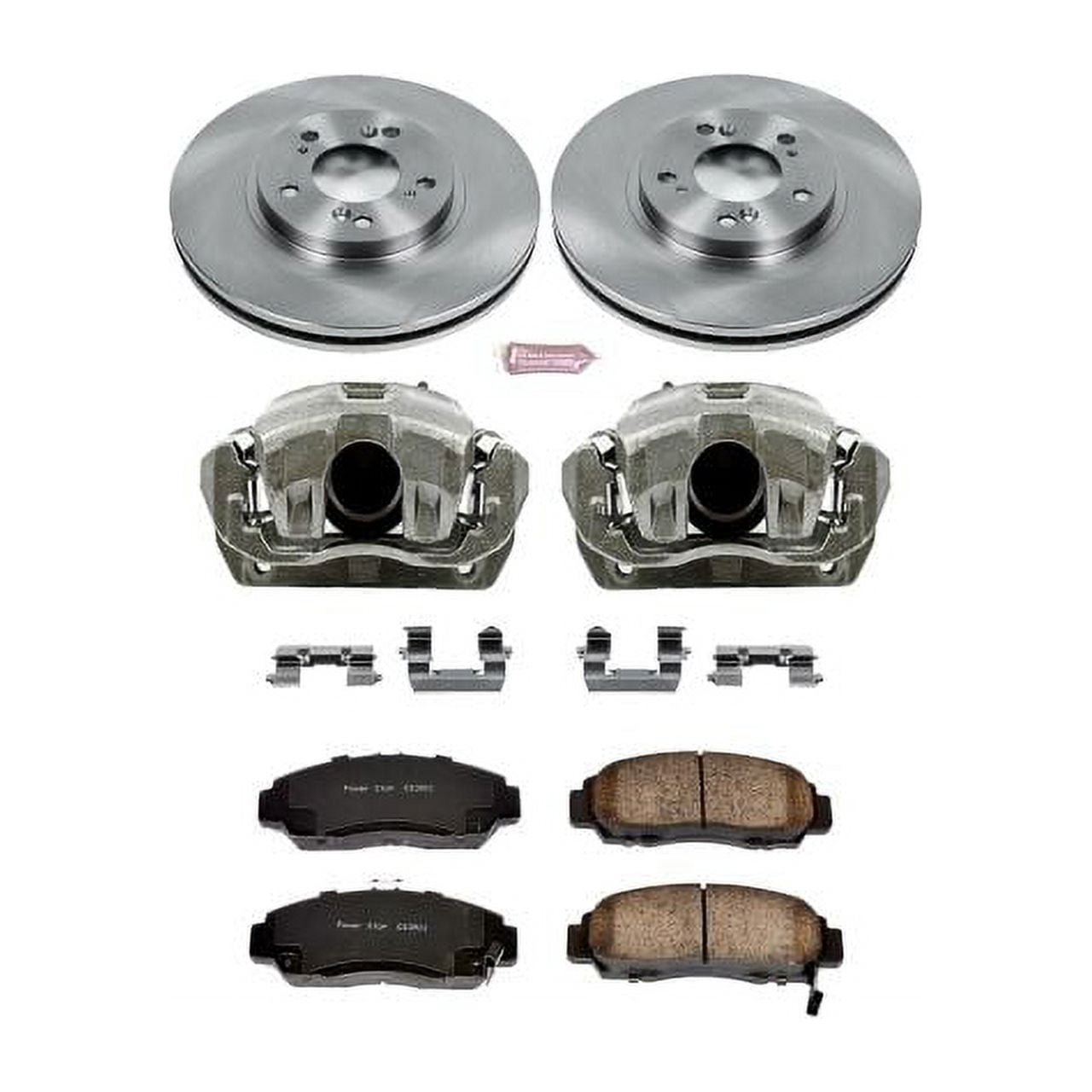 PowerStop Front Stock Replacement Brake Pad and Rotor Kit with Calipers Fits: ACURA Select Models KCOE2309