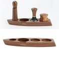 thumbnail image 3 of DOLITY Coffee Tamper Holder Countertop Boat Shape Espresso Station for Coffee Accessory Walnut 58mm, 3 of 9