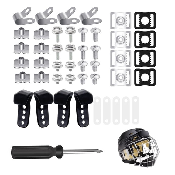 60 Pcs Football Helmet Repair Kits Helmet Repair Hardware for Hockey, Baseball