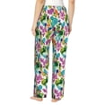 thumbnail image 3 of Naloa Watercolor Flowers Print Women’s Ultra-Soft Comfy Pajama Lounge Pants with Pockets & Drawstring, 3 of 8
