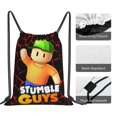 thumbnail image 4 of Stumble Guys Pattern Drawstring Bags Backpack Bag Cute Colorful Drawn Prints Drawing Sport Gym Sack Drawstring Bag String Bag Yoga Bag for Men Women Boys Girls, 4 of 5