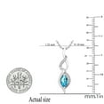 thumbnail image 3 of Dazzlingrock Collection 8X4mm Marquise Blue Topaz & Round White Diamond Twist Infinity Pendant for Women with 18 Inch Gold Chain (0.05 ctw, Color I-J, Clarity I1-I2) in 14K White Gold, 3 of 4