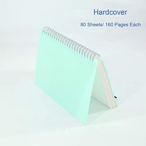 3 Pack A5 Spiral Bullet Dotted Journal with 120gsm Thick Paper, Dot Grid Spiral Notebook with Plastic Hardcover and Elastic Band Closure, 80 Sheets Per Pack 5.7X 8.3 inches