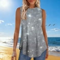 thumbnail image 2 of Levmjia Womens Tank Tops Printed Sleeveless Round Neck Blouse Casual Pullover Tops Comfortable Polyester Stretch Fit Fashion Basic Tee Daily Wear Spring Summer, 2 of 6