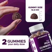 Vitamatic Iron 65 mg Gummies Supplement for Women & Men - 60 Vegan Gummies - Great Tasting Iron Gummy Vitamins with Vitamin C (1)