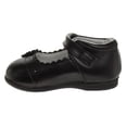 thumbnail image 2 of Josmo Toddler Girls Buckle Faux Leather Flat Heel Dress Shoes with Flower Detail - Black, 3, 2 of 8