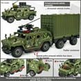 thumbnail image 3 of NWJ Military Building Blocks Set – Armored Vehicle & Trailer with Special Forces Minifigures, Tactical Police Truck Construction Toy for Kids, 3 of 5